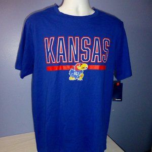 Man Fanatics Kansas University Jayhawks Blue Short Sleeve T-Shirt L NWT